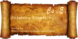 Csimbora Elemér névjegykártya