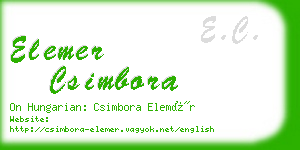 elemer csimbora business card